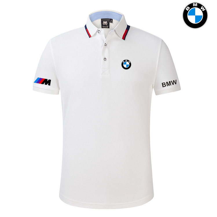 2022 Polo BMW M Power Homme Col Contrasté Coton Mercerisé Slim Fit